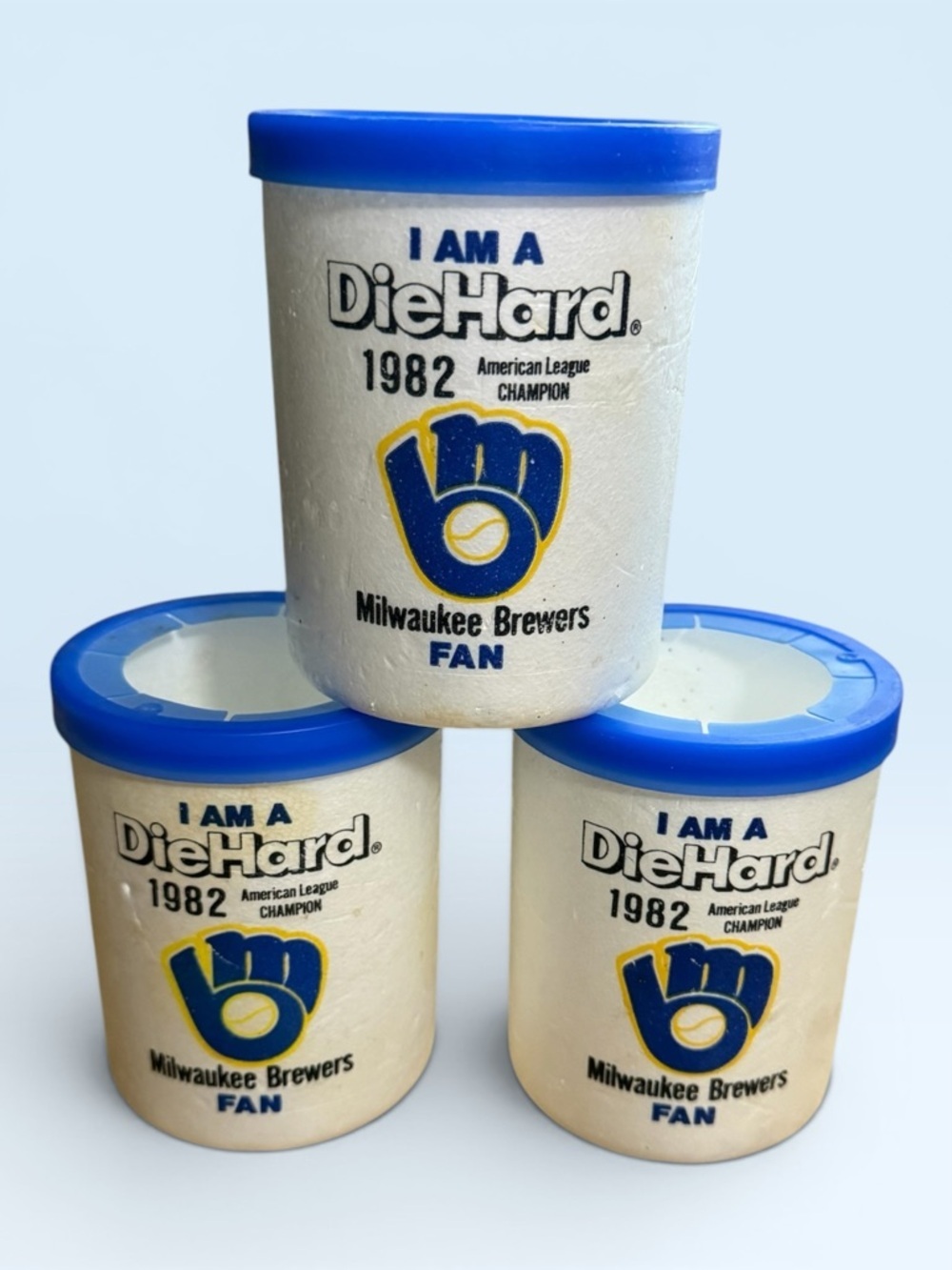 Vintage 1982 Milwaukee Brewers American League Champion "DieHard" Fan Koozies